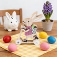thumbnail image 4 of Mrzvby Easter Home Decorations and Easter Basket Stuffers,Wooden Decorative Piece for Easter Party Cute Bunny Riding with A Basket Animals Figurine Wooden Ornament, 4 of 6
