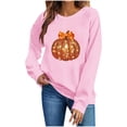 thumbnail image 6 of Kezqiaxn Crew Neck Sweatshirts Women Thanksgiving Pumpkin Long Sleeve Fall Casual Pullover Tops Sweatshirt for Women, 6 of 7