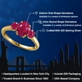 thumbnail image 2 of Gem Stone King 2.30 Ct Oval Red Ruby 18K Yellow Gold Plated Silver Ring, 2 of 6