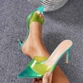 thumbnail image 2 of Modisza Slip on Stiletto Heels for Women Open Pointed Toe Dressy Sandals Ladies Summer Vacation Sandal Party Dressy Slides Green Size 6.5, 2 of 2