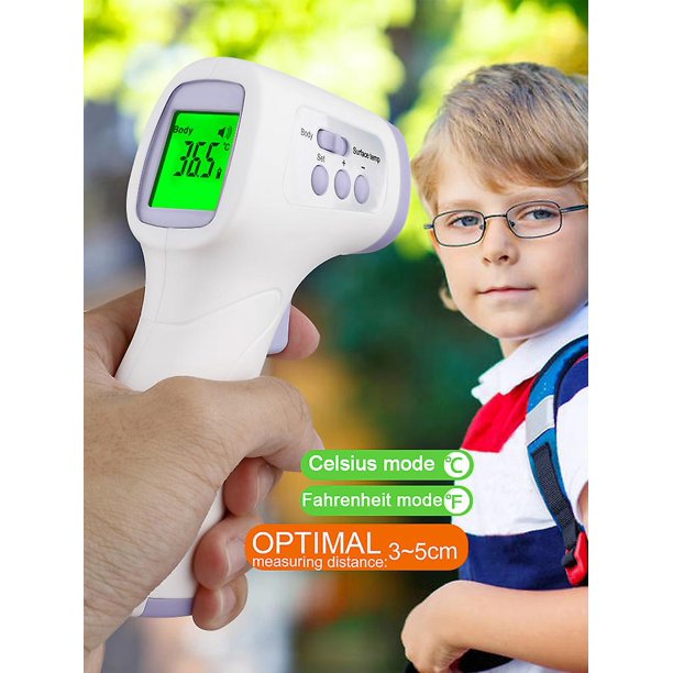 Lista blanca de pistola de temperatura de frente portátil Gp400 con soporte de certificación Ce para cambio de Fahrenheit y Celsius (enviado sin baterías) Uso