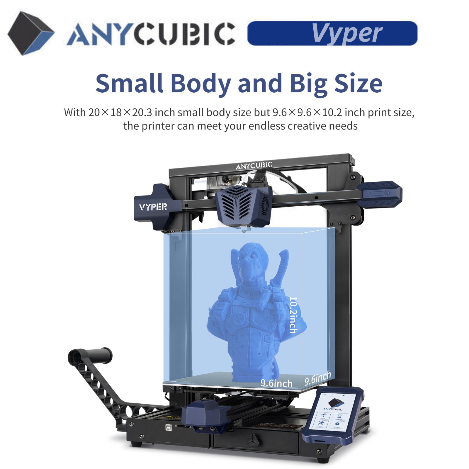 Australië Concreet hebben ANYCUBIC Vyper 3D Printer, Upgrade Intelligent Auto Leveling 3D Printer  with TMC2209 32-bit Silent Mainboard, Removable Magnetic Platform, Large  FDM with 9.6" x 9.6" x 10.2" Printing Size - Walmart.com