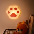 thumbnail image 3 of Lámpara de pared LED de silicona con forma de pata de gato, luz nocturna para mesita de noche, 3 of 3