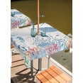 thumbnail image 2 of Outdoor Tablecloth with Umbrella Hole for Patio/Picnic/Party/Camping, Sea Turtle Coastal Waterproof Table Cloth Square Cover Washable, Beach Nautical Ocean Coral Seahorse (54"x 54"), 2 of 8