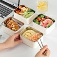 thumbnail image 3 of SIfdSeng Snack Containers for Kids 2 Compartments 600Ml Portable Lunch Container Tiered Stainless Steel Design with Microwave Compatibility Reusable for Work and Picnics Dishwasher Friendly, 3 of 6
