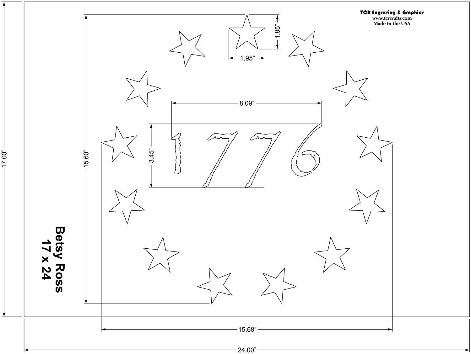Betsy Ross 13 Star Field 1776 Stencil G-Spec 14 Mil 17 X 24 Inch - Walmart.com Betsy Ross 13 Star Field 1776 Stencil G-Spec 14 Mil 17 X 24 Inch - Walmart.com