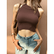 thumbnail image 4 of Blusa Crop Cuello Halter Canale Diseño Elegante y Comodidad, 4 of 5