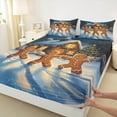 thumbnail image 3 of Castle Fairy Gingerbread Man 3pcs Twin Sheet Sets,Happy New Year Twin Fitted Sheet,Festival Theme Breathable Flat Sheet,Ultra Soft Xmas Home Decor, 3 of 7