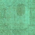 thumbnail image 1 of Ahgly Company Machine Washable Indoor Square Abstract Turquoise Blue Modern Area Rugs, 8' Square, 1 of 4