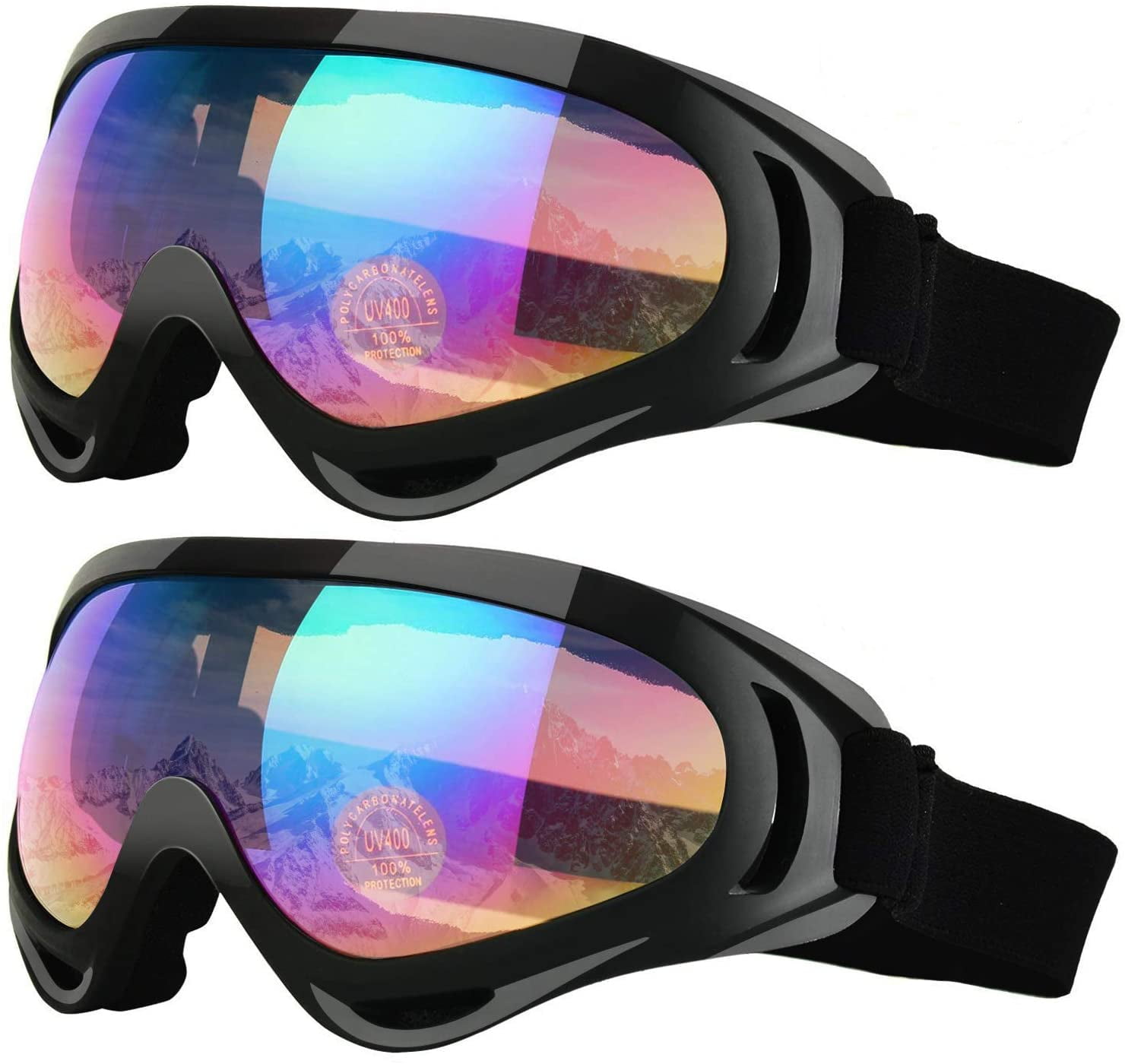 Boys 2-Pack Skiing Snowboard Goggles for Kids Men & Women Ski Goggles 