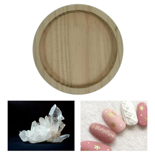 Pantalla de Almacenamiento de Tocador de Organizador de La Joyería de La Exhibición de La Joyería Del Titular de La Baratijas Piedra Gemstones Ronda Macarena Bandeja de madera de la luna