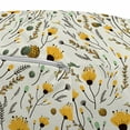 thumbnail image 3 of Cartoon Pouf Cover with Zipper, Yellow Flowers with Acorns and Foliage Pattern Ecology Themed Spring, Soft Decorative Fabric Unstuffed Case, 30" W X 17.3" L, Yellow Sea Green Black, by Ambesonne, 3 of 5