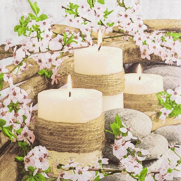 Paper Napkins Spring Candles