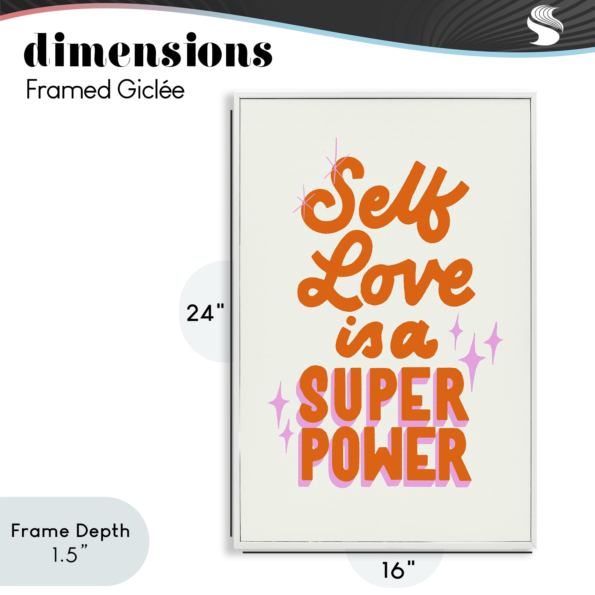 Stupell Industries Self Love Is Superpower White Framed Giclee Art, design by Indira Prieto | IndySign