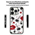 thumbnail image 2 of Fashion Eyes Red Lips for iPhone 7/8/SE Case, Cute Aesthetic Puzzle Design Shock-Absorbent Protective,Black, 2 of 6