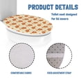 thumbnail image 5 of ZUXONGSY Thanksgiving Pumpkin Toilet Lid Dust Cover Decorative Round Elongated Toilet Lid Covers with Elastic Edge Maple Leaf Easy to Install Toilet Lid Cover Thanksgiving Decor, 5 of 6