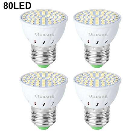 

Mpeace 4Pcs Light Bulb Non-Dimmable High Brightness 48/60/80 LED E27/E26 Energy Saving Lamp for Home