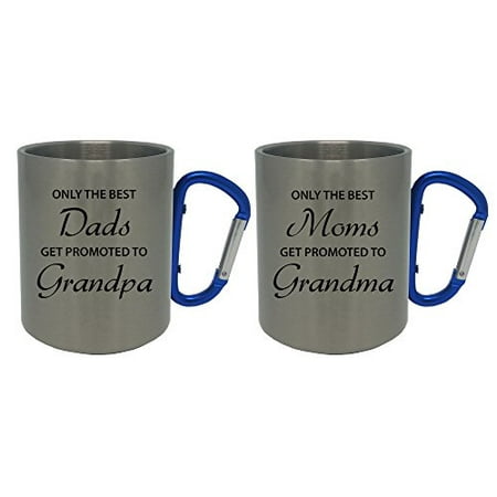 Only the Best Dads/Moms Get Promoted to Grandparents Stainless Steel 350ml Coffee Mugs (Best Gifts For Grandparents To Be)
