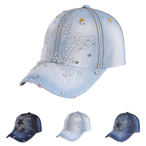 ManxiVoo Sparkly Embellished Sequin Baseball Cap for Women Men Breathable Adjustable Casual Wear