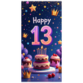 thumbnail image 3 of Colorful 13th Birthday Backdrop Banner with Cakes Balloons and Crown Elements Party Supplies Photography Props Birthday Party Decorations Happy Birthday Decor Backdrop, 3 of 4