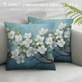 thumbnail image 3 of Chilfamy White Flowers Blue Background Pillow Covers for Couch Sofa Indoor Outdoor Home Decor 1PC 18x18in, 3 of 5