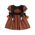 thumbnail image 3 of JFOPQVSM Girls Halloween Comfortable and Breathable Short Sleeved Dress Cute Cartoon Print Dress, 3 of 5