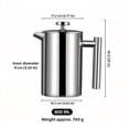 thumbnail image 2 of Stainless Steel Double Wall French Press Coffee Maker with Insulated Carafe and Fine Mesh Filter, 2 of 5