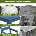 thumbnail image 5 of SERWALL 5-Piece HDPE Outdoor Dining Table Set, All-Weather 67-Inch Patio Table and 4 Armless Chairs for Deck, Lawn or Garden, Blue, 5 of 7