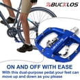 thumbnail image 4 of BUCKLOS SPD Pedals PD-M680 MTB Mountain Bike Clip in Dual Sided Pedals - Road Bike Flat & Clipless Sealed Bearing Bicycle Clips Pedal Compatible with Shimano SPD Cleats (9/16" Aluminum), 4 of 7