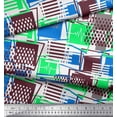 thumbnail image 2 of Soimoi Blue polyester Crepe Fabric Geometric Abstract Fabric Prints By Yard 42 Inch Wide, 2 of 3