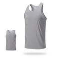 thumbnail image 6 of Fgnfyis Men's Athletic Tank Tops for Summer Sports Fitness Quick Drying Breathable Sleeveless T-Shirt Vest for Basketball Running Outdoor Training Mens Tops Grey S, 6 of 6