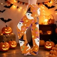thumbnail image 2 of KDDYLITQ Pajamas for Women Halloween Skeleton Elastic Waist Stretchy Soft Drawstring Trousers Lightweight Skull Halloween Pj Pants Yellow S, 2 of 6