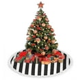 thumbnail image 6 of Black And White Stripes Christmas Tree Skirts with Tassel Decorations Indoor Outdoor for Holiday Party Home Decor 36", 6 of 6