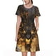 thumbnail image 1 of Fotbe Cool Black Gold Dragon Vestido Largo de Moda para Mujer, Vestido Tipo Camiseta con Manga Corta y Estilo Casual a Rayas y Bloques de Color, 1 of 6