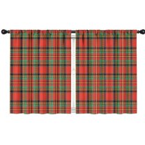 Blackout Kids Curtains,Red Green Checkerboard Checkered Pattern Childrens Insulated Curtains Set Of 2,Bedroom Essentials,Toddler Room Decor 42"x54"