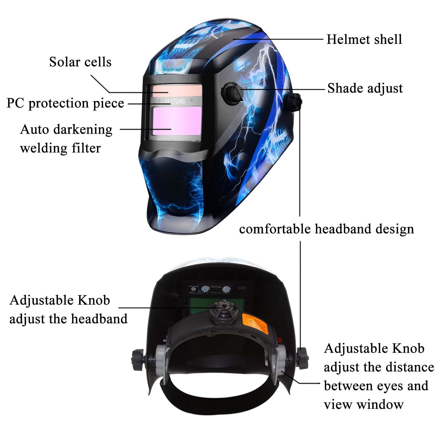 Adjustable welding welder mask headband solar auto dark helmet accessories T*FEH 