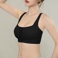 thumbnail image 7 of Womens Bras Thin Sagging Gathering Bra With Double Breasts Plus Size Seamless Sports Bra Sports Bras for Women Black L, 7 of 7