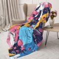 thumbnail image 3 of Gaeub Colorful Cats Pattern Art Print Flannel Throw Blanket, Home Fleece Throw Blanket for Couch or Bed,Decorative Blankets,Lightweight Fuzzy Flannel Blanket-40"x30", 3 of 6