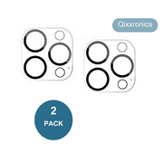 2-PACK Qixxronics for iPhone 15 Pro Max Camera Lens Protector Tempered Glass Clear