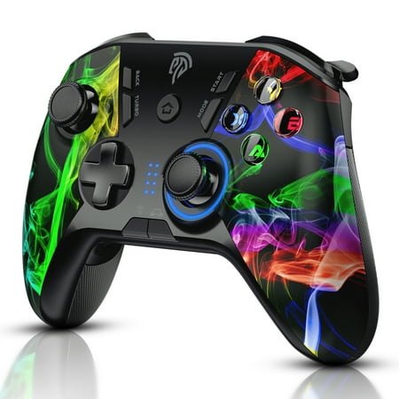 EasySMX 9110 Wireless Gamepad PC Gaming Controller for PC/PS3/Android Smart TV/TV Box, with 4 Programmable Buttons, Dual Vibration Joystick, Support USB/Cable Connection, Colorful
