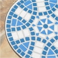 thumbnail image 3 of JERFIT Outdoor End Table with Mosaic Tile Top, Blue and White Ceramic Side Table with Iron Legs for Patio, Garden, Poolside, 3 of 10