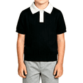 thumbnail image 2 of Back to School Shirt Short Sleeve Henley Button Closure Color Block Polo Shirts Preppy Classic Pullover T Shirts, 120, 2 of 7