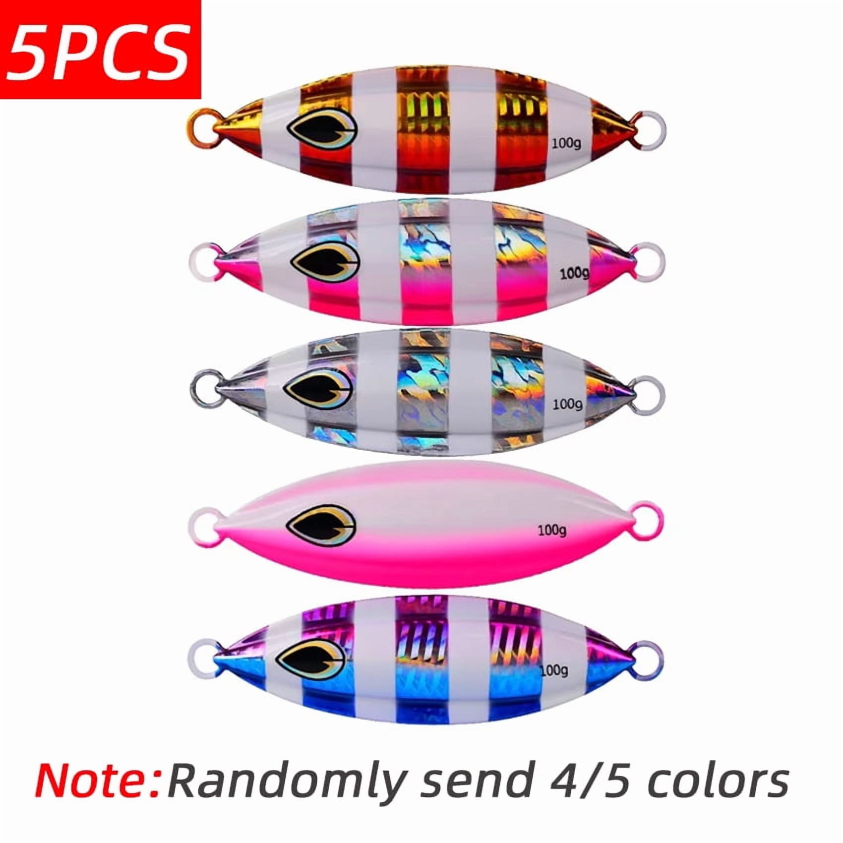 5Pcs/Set Bionic Metal Slow Jig Fishing Lure Sinks Quickly for Tuna and Bass - Available in 40g,60g,80g,100g,150g and 200g Sizes