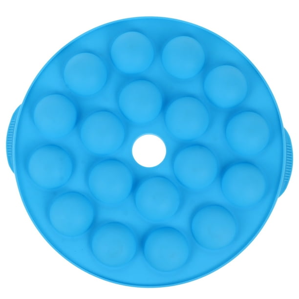 1pc novela 18 hoyos redondo Silicone Lollipop Pastel de pastel Pastel Pop Maker (Azul)