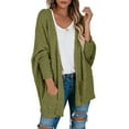 thumbnail image 2 of asdoklhq Womens Plus Size Coats Clearance Women's Popcorn Long Sleeve Open Front Pockets Oversized Cardigan Sweater Coats, 2 of 5