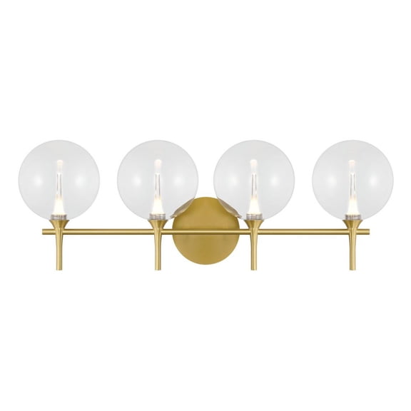 48916-011 Eurofase Lighting Iissa - 16W 4 LED Bath Vanity-10.25 Inch Tall and 29.5 Inch Wide-Gold Finish-Clear Glass Color