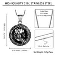 thumbnail image 5 of Jewmon Cancer Necklace Zodiac Star Sign Medallion Pendant 24inch Chain Astrology Jewelry Birthday Necklace for Him, 5 of 7