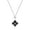 Black, variant on Black Onyx and Cubic Zirconia Double Flower Pendant Necklace for Women in 925 Sterling Silver 16-18 Inches Adjustable Spring Ring by Lavari Jewelers
