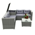 thumbnail image 5 of Segmart Wicker Patio Sectional Sofa Set 4-Piece Cushions Sectional Outdoor Conversation Set, Gray, 5 of 9