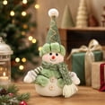 thumbnail image 4 of Green Plush Snowman Figurine Christmas Home Decor, Xmas Winter Table Decor, Christmas Decorations Indoor, Cute Standing Snowman Decoration for Shelf Counter Holiday Home Styling-A, 4 of 6
